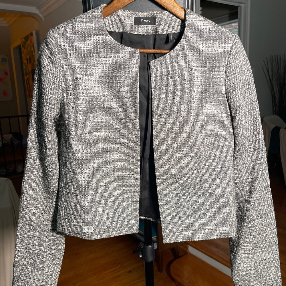 Theory Women's Textured Gray Blazer